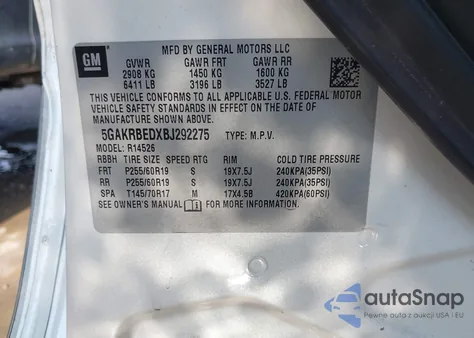 2011 Buick Enclave 1Xl из США, поврежденный, VIN 5GAKRBEDXBJ292275